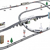Железная дорога с раздвижным мостом, длина полотна 914 см - BSQ-2184 